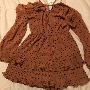 Tan/Polka dot romper. Never worn.